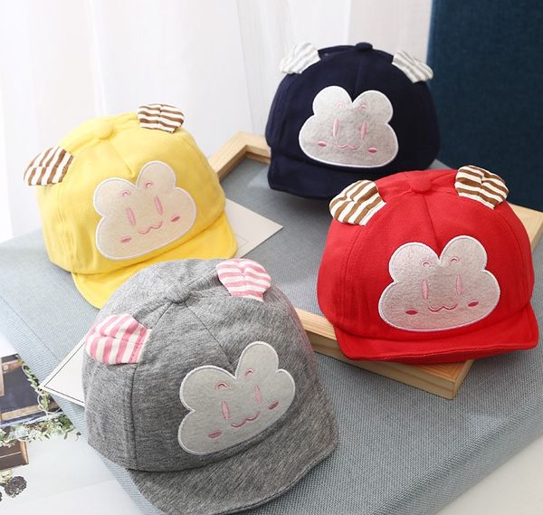 

2020 новый стиль baby cap весна и лето чистый хлопок мягкий вдоль шляпы солнца корейская версия детей кролик вышивка шляпа солнца, Blue;gray