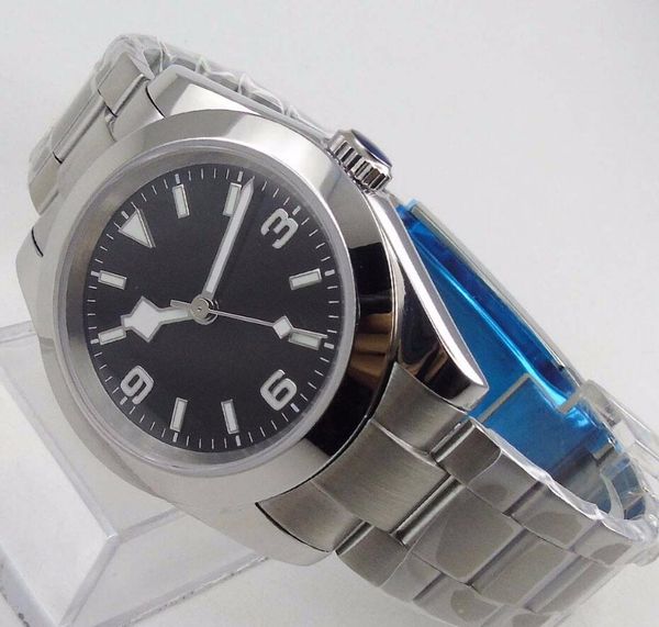 

latest version men's watch automatic mechanical 214270 white dial 39mm stainless steel case sapphire crystal glass luminous wristwatch, Slivery;brown