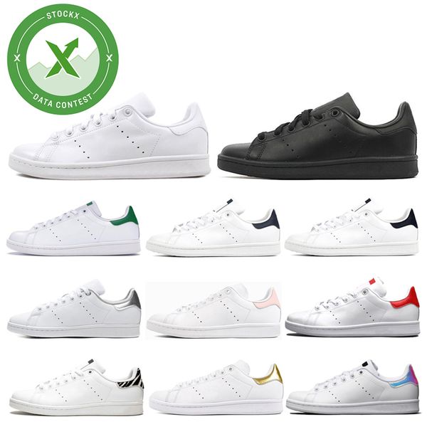 

2020 smith men women flat sneakers green black white navy blue oreo rainbow stan fashion mens trainer outdoor sports shoes size 36-45