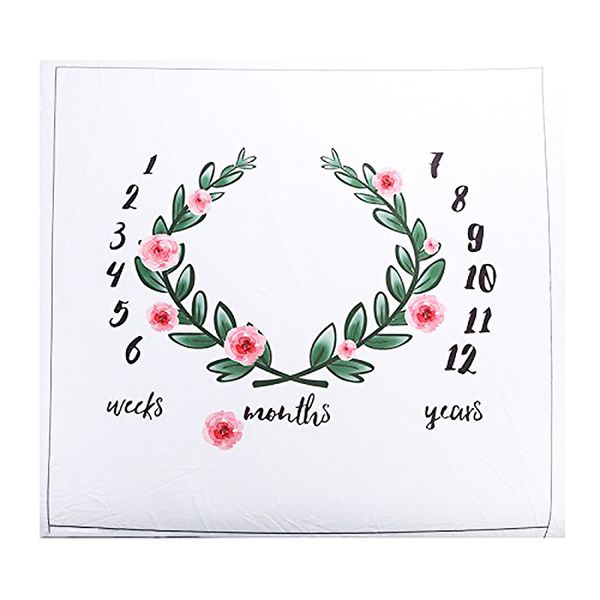 

newborn pgraphy packing, baby props printed cotton monthly milestone wrapped blanket # 6