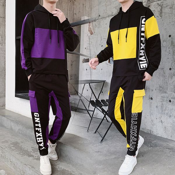 

winter tracksuits mens sweat suits set jacket hoodie and pants men sweat suit set sportswear sportwear hommes coat jj60nt, Gray