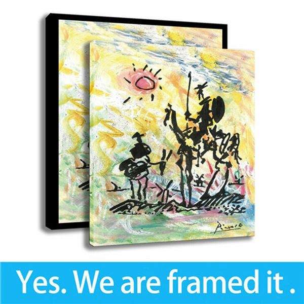 

canvas hd print abstract art home decor don quixoter wall oil painting - ready to hang - framed