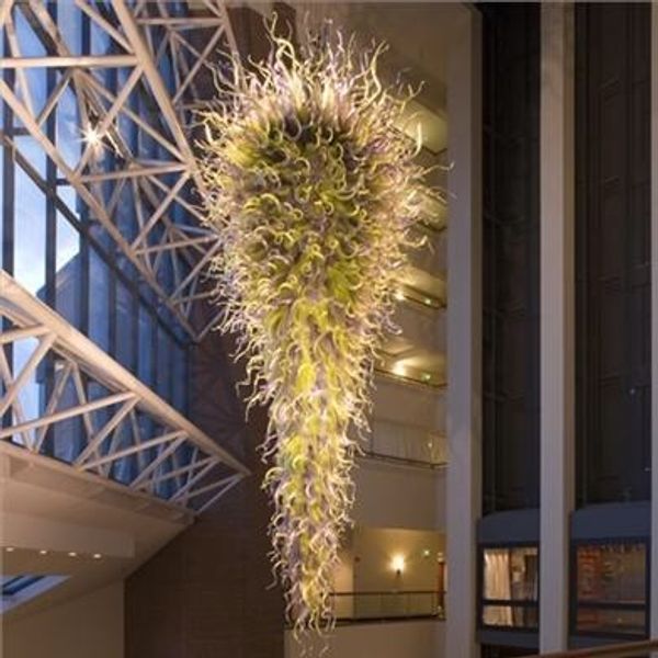 

pendant lamps 100% mouth blown borosilicate murano glass pendant-lamps art big chandelier hall lobby crystal led ceiling light