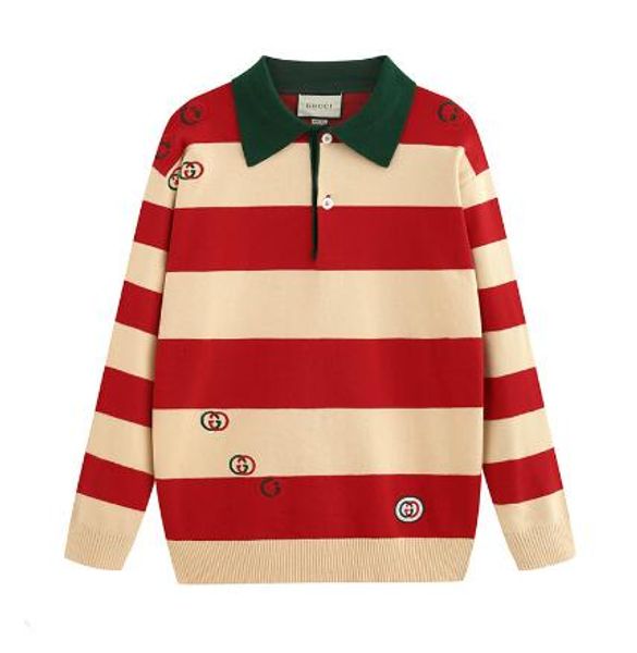 

new fashion sweater for mens womens autumn brand sweaters with lapel neck fashion men sweaters with letters clothes s-2xl wholesale, White;black