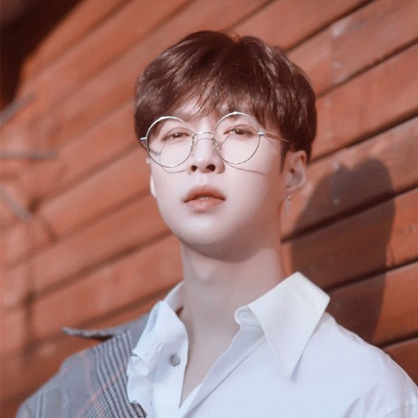 

zhang yixing ins men's phnom penh plain glasses small round eyes plain glasses frame women's optical frame, Silver