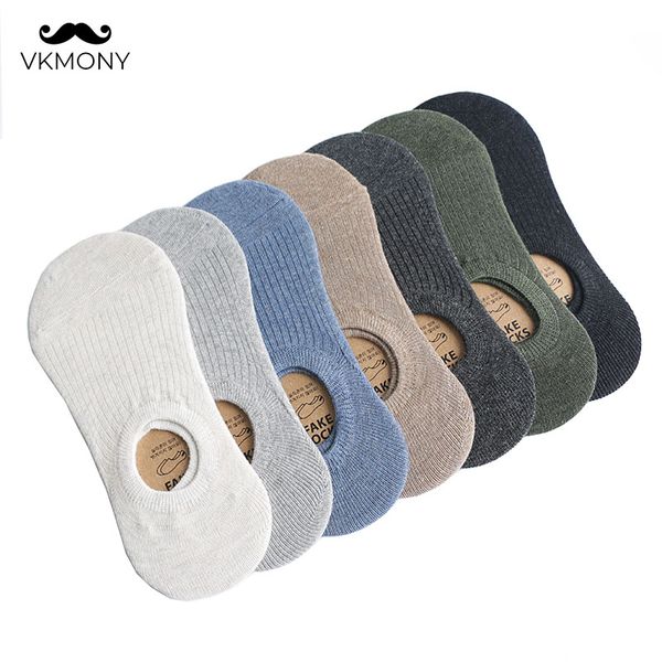 

men cotton socks 6pairs/lot summer thin invisible socks colorful man no show vkmony, Black