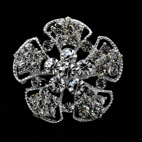 

1.4 inch beautiful small flower crystal brooch small wedding jewelry corsage pins silver tone custom jewellery, Gray