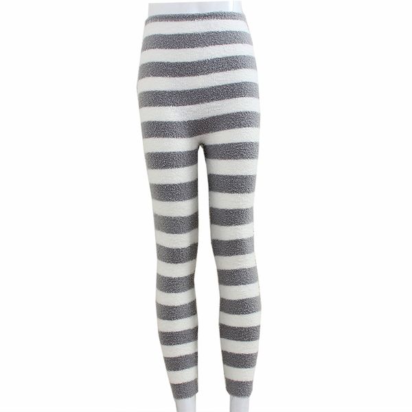 

manufacturers direct soft stripes warm leggings high waist care belly thickening physiological long pajama pants do not shed hai, Black;red