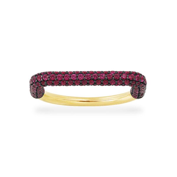 

sljely fashion 925 sterling silver yellow gold color pink red zirconia rectangle geometric finger ring women fun jewelry, Golden;silver