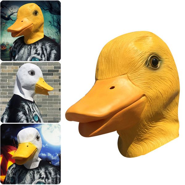 

жуткие rubber животных маска латекс партии желтый duck животных маска для взрослых cosplay партии halloween masquerade funcy платье supplies