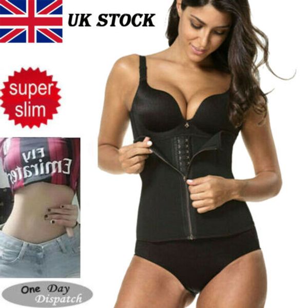 

corset waist trainer cincher control body shaper underbust sport slimming black, Black;white
