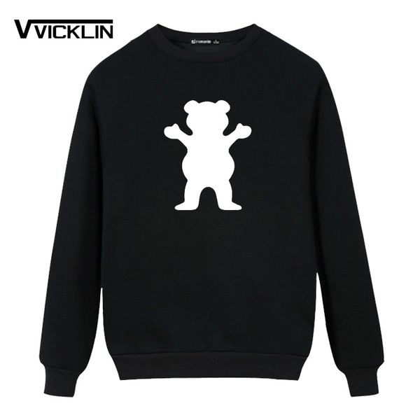 

new fashion grizzlies fleece hoodies sweatshirt men hip hop men skateboard long sleeve cotton casual men's plus size, Black