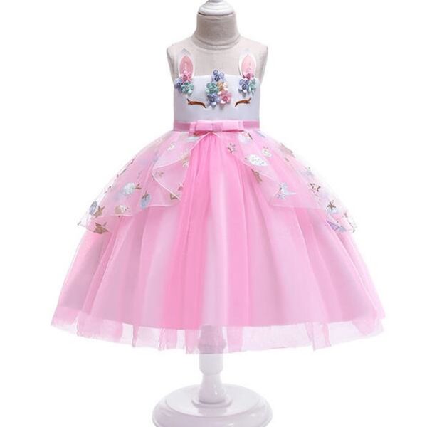 Baby Girls Roupas Moda Halloween Princesa Roupas Verão Crianças Vestidos para Meninas Cute Unicorn Dress Children Christmas Festa de Natal