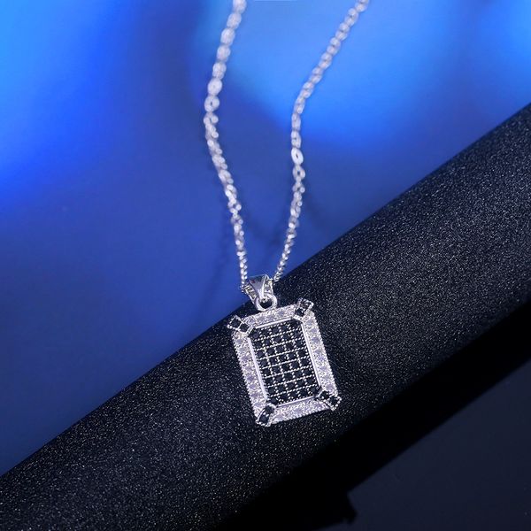 

vintage female crystal black zircon necklaces simple silver color pendants necklaces fashion punk party for women