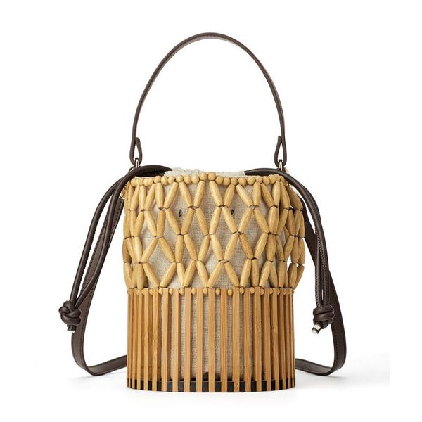 

fashion women small shoulder bags ladies bucket bag bamboo handbags travel bag casual crossbody bags for women new