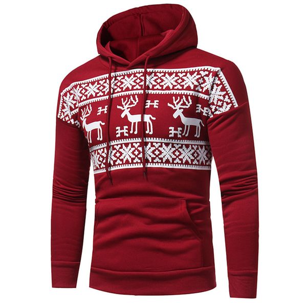 

men's christmas print hooded turtleneck sweater mens' autumn winter print hoodie sweatshirt coat running jacket #f40ot29, Black;red