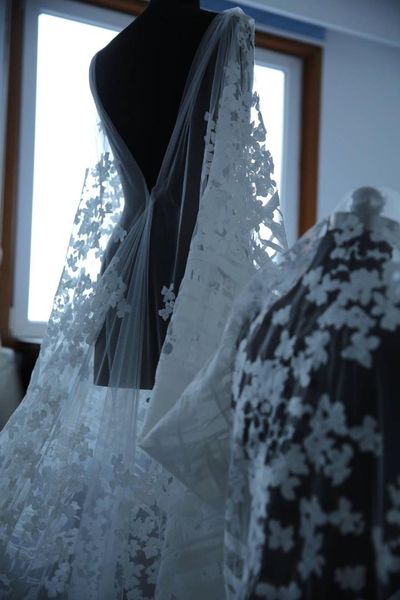 

wedding dress lace embroidery handmade diy women's clothes decorative materials clothing designer fabric, Black;white