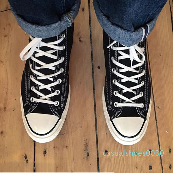 

drop shipping brand new 15 colors all size 35-46 high sports stars low classic canvas shoe sneakers men women designer casual c30, Black