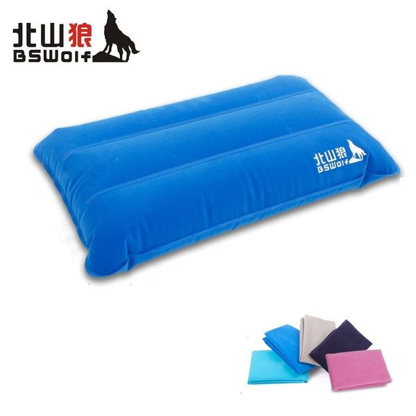 

portable outdoor inflatable pillow camping flocking pillow inflatable travel cushion soft neck protective