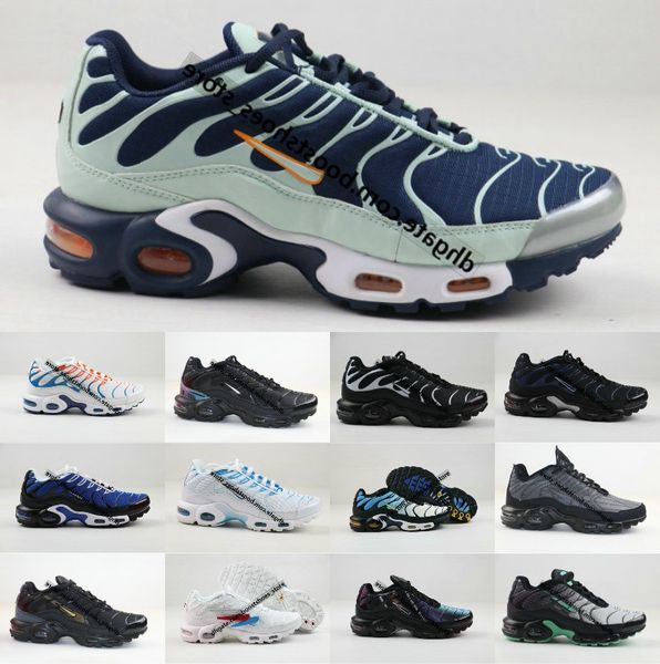 

wholesale 2020 original tn shoes new designs fashion men breathable mesh tn plus chaussures requin sports trainers casual shoes 40-45, Black