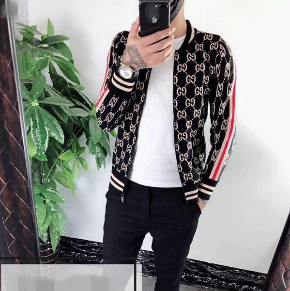 

international high-end new high-quality sweater fashion alphabet sweatshirt stand-up collar cardigan coat men's ladies, White;black