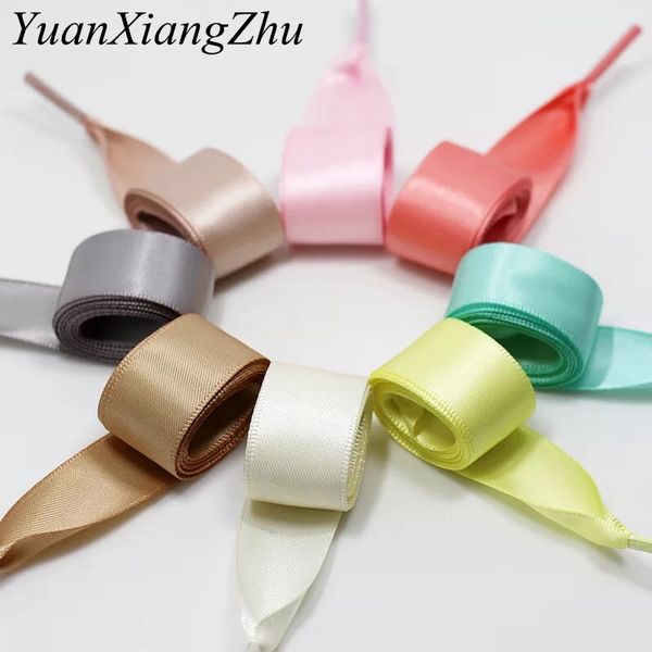 

new 1pair 2 cm width silk fabric shoelace satin silk ribbon shoelaces 80/100/120cm length sneaker sport shoes lace s1, Black