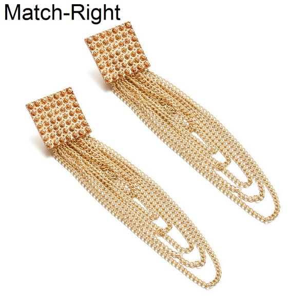 

match-right women statement long tassel gold/silver earrings for women dangle hanging drop earrings pendant female jewelry lx069