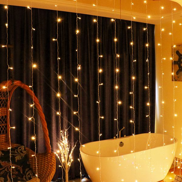 6m X 2m 384 Led Curtain Icicle Fairy String Lights With 8 Modes