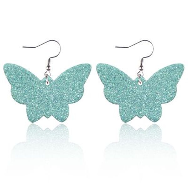 

sweet retro butterfly double-sided leather earrings for women, Silver