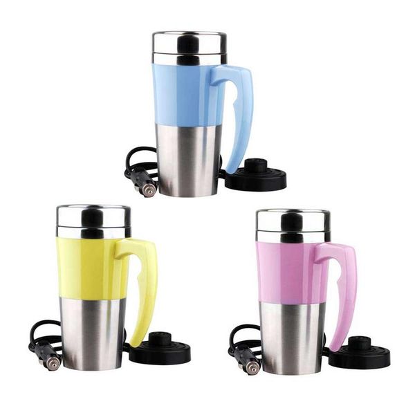 

12v stainless steel electric cup water kettle with handle for car travel y customizable temperature insulation