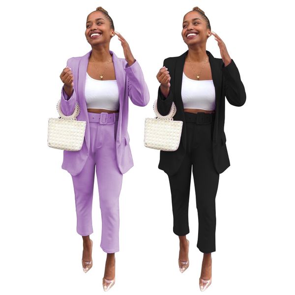 

высокая мода женские костюмы элегантный офис дамы работы blazer pant костюм из двух частей наборы бизнес костюм femme костюм брюки 2020, White;black