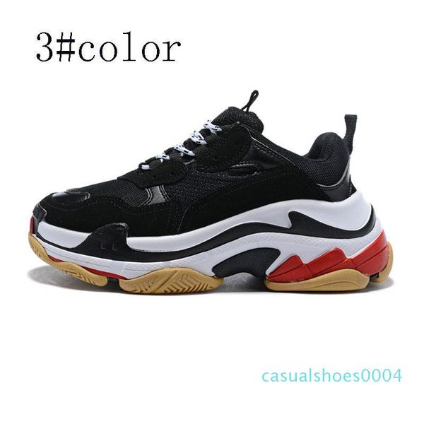 

последняя модная дизайнерская обувь мода париж 17 fw повседневная из triple s sneaker mens women черный розовый белый спортивные кроссовки р, Black