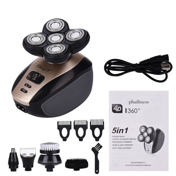 5 In 1 Rechargeable Electric Shaver Five Floating Heads Razors
