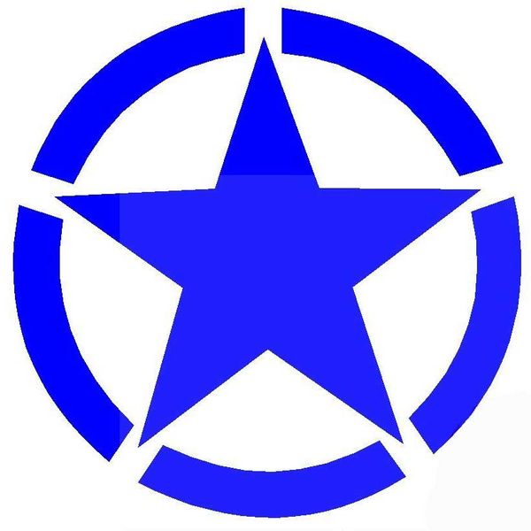 

car engine head cover fuel tank cap spare tire roof stickers five-pointed star world war ii sticker decals