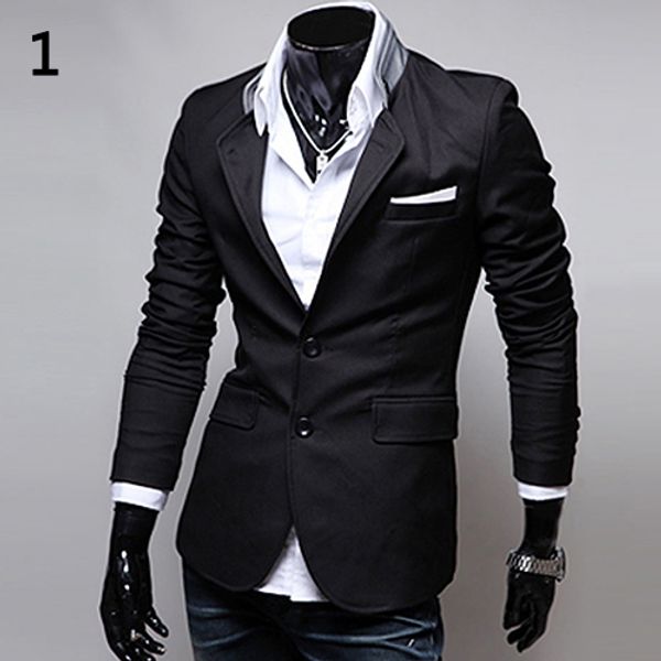 

men slim autumn suit fashion blazer formal spring autumn two button warm soft casual stand-up collar business male suit coat, White;black