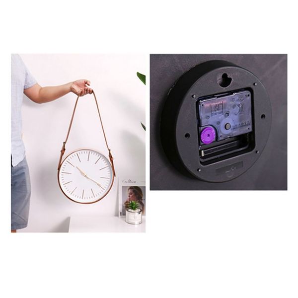 

nordic modern style mute rope hanging clock wall clock novel round silent decor for study office bedroom living room