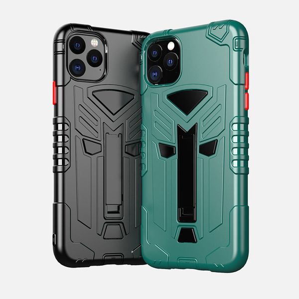 

для iphone 11 pro max pc tpu гибридная доспех kickstand случая телефона xs max xr x 8 7 plus держатель задней стороны обложки