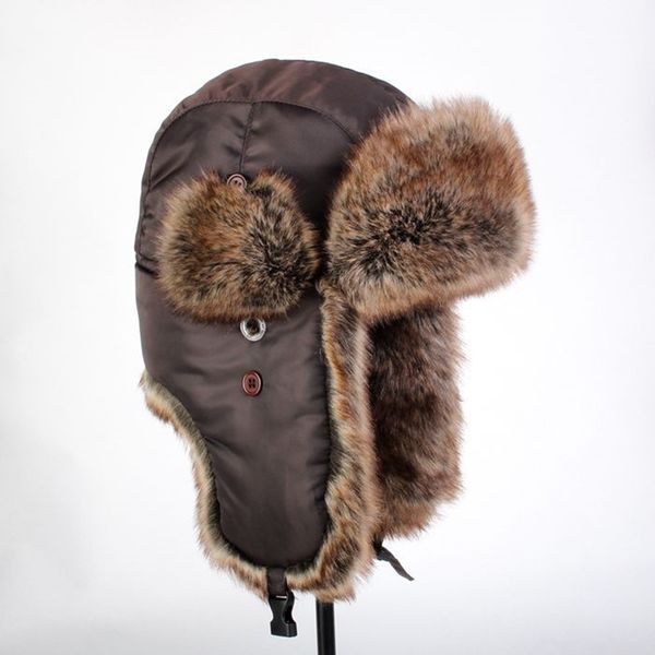 

winter outdoor men women coldproof cap sports camping hunting hiking warm windproof protective ear flaps male lady cotton hat, Black;white