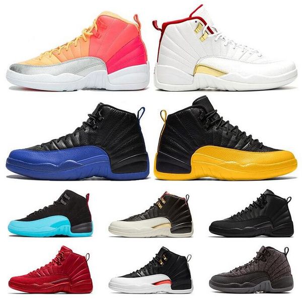 

12 xii men basketball shoes new wntr prm ovo the master bordeaux flu game taxi 12s men designer sneakers leather shoes 7-13