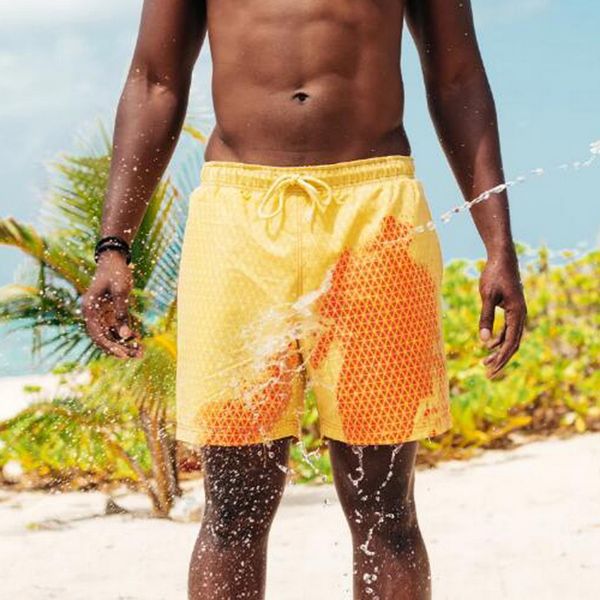 

fashion men color changing shorts men swimming shorts men's beach swim male briefs bathing dropshipping 2020, White;black