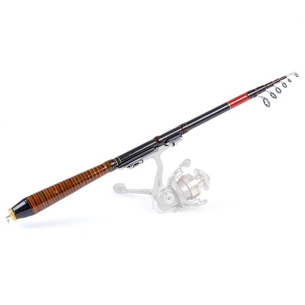 6 Section 2.1M 6.89FT Telescopic Fishing Rod Travel Spinning Lure Rod Raft Pole Carbon Fiber US Free shipping