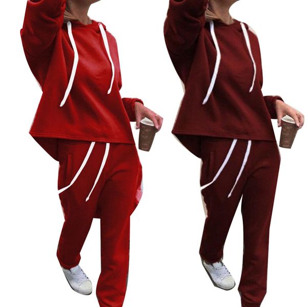 

2019 new casual tracksuit for women two piece set hoodies tight sportswear 2 pieces running sports suit for women suits, Black;blue
