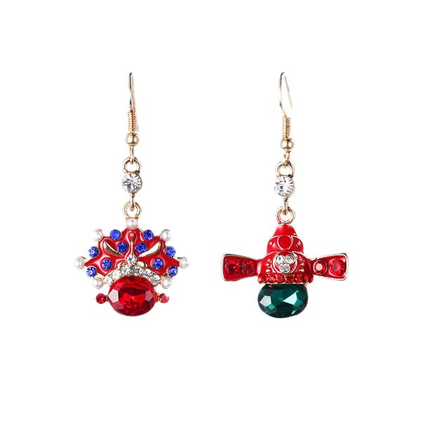 

chinese style earrings retro long section beijing opera drama national style personality temperament tassel earrings, Golden;silver