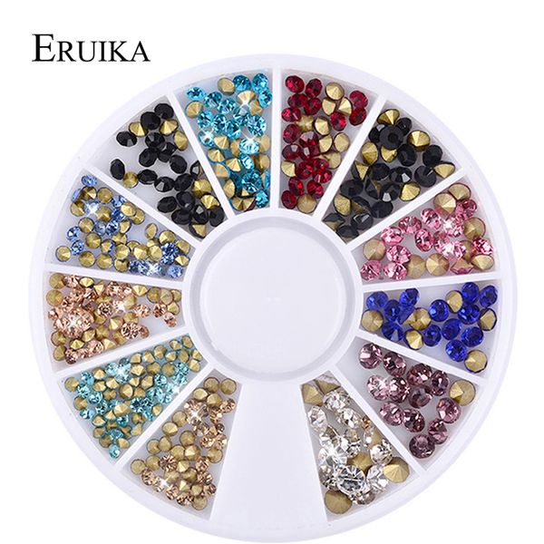 

eruika diy nail art wheel tips crystal glitter rhinestone 3d nail art decoration white ab color acrylic rhinestone for, Silver;gold