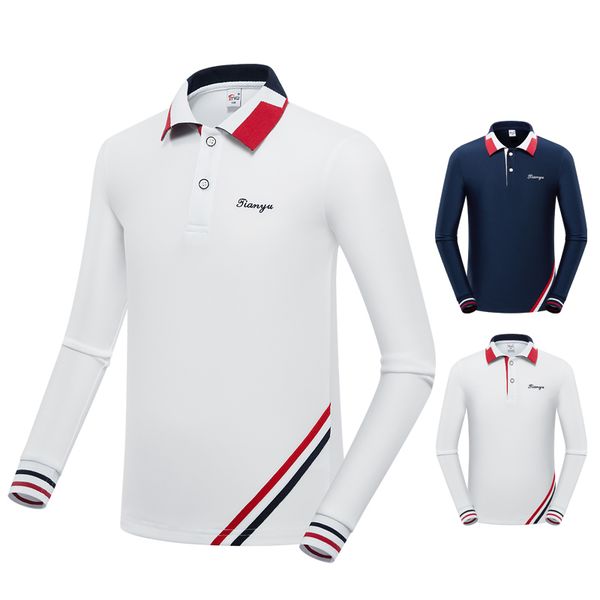 

new childrens shirt 2019 golf clothing boy tshirt long sleeve outdoor clothes sportswear team uniform, Black;blue