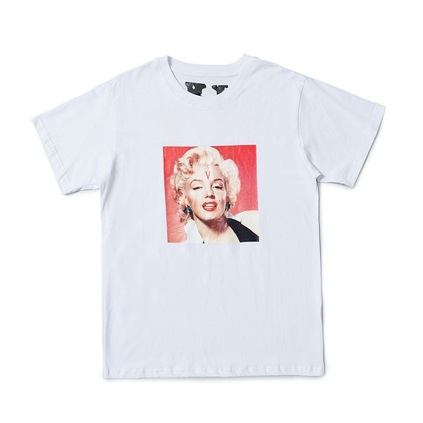 

mens designer t shirt new york guerrilla store limited monroe big v duan xiu tee men and women couples fashion t-shirt, White;black