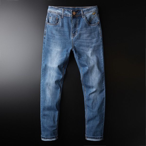 

blue jeans men clothes homme pants mens ropa de hombre jean uomo denim man slim fit blue stretch regular pantalon trousers male