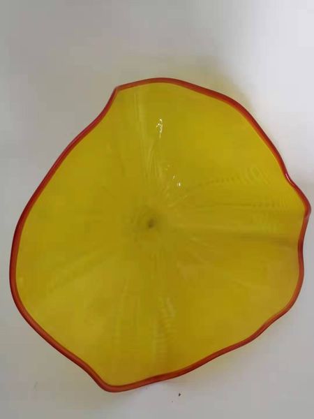 

art decor 100% mouth blown modern decorative glass wall plates wall decorative handmade blown borosilicate glass wall plates