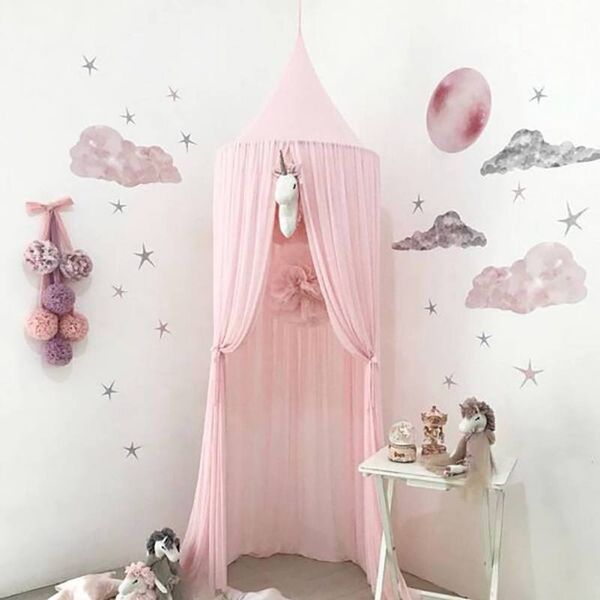 

new nordic chiffon mosquito net hanging dome princess bed canopy ins style kids playing tent for nursery kids room decoration