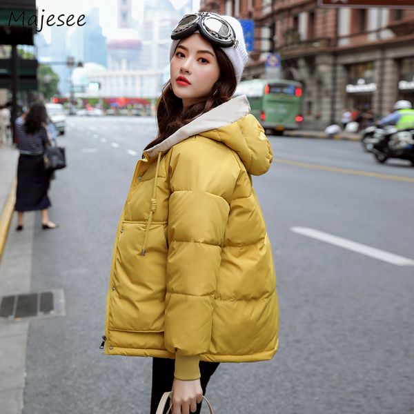 

winter coat women solid zipper thicker plus size warm harajuku clothes korean fashion womens parkas casual pink clothing soft, Black